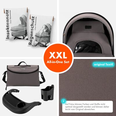 Daliya® FLEXI-PRO M 2in1 Kinderwagen & Buggy (Braun-Grau)