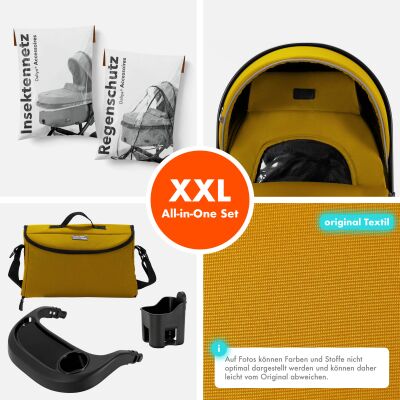 Daliya® FLEXI-PRO M 2in1 Kinderwagen & Buggy (Gelb)