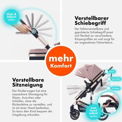Daliya® NEOMOVE 2in1 Kinderwagen & Buggy (Farbauswahl)