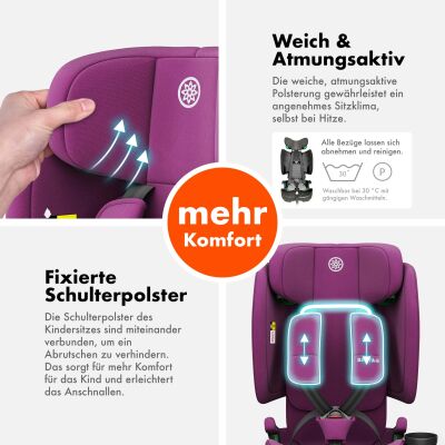 Daliya® JOYMAX i-Size Kinderautositz 76-150cm (Purpur)