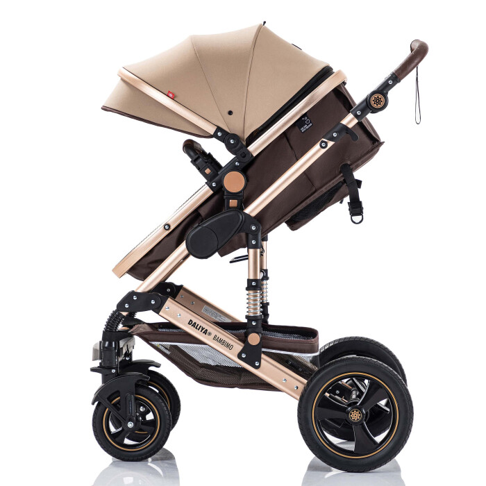 Daliya® BAMBIMO 2in1 Kinderwagen & Buggy (Braun - Gold)