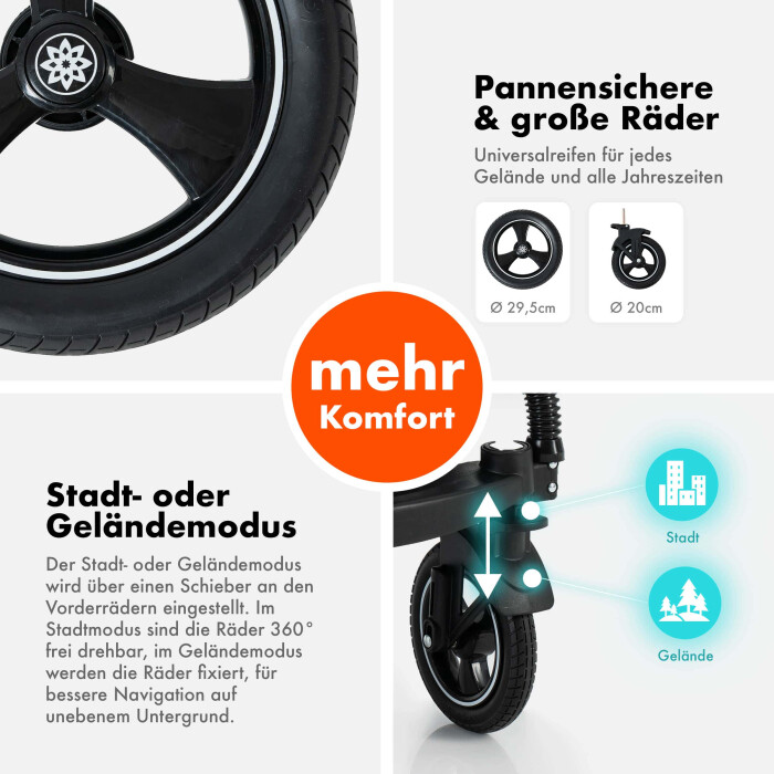 Daliya® BAMBIMO 2in1 Kinderwagen & Buggy (Braun - Gold)
