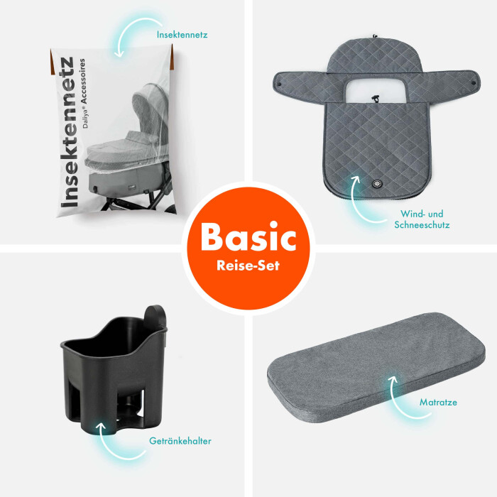 Daliya® BAMBIMO 2in1 Kinderwagen & Buggy (Dunkelgrau - Schwarz)
