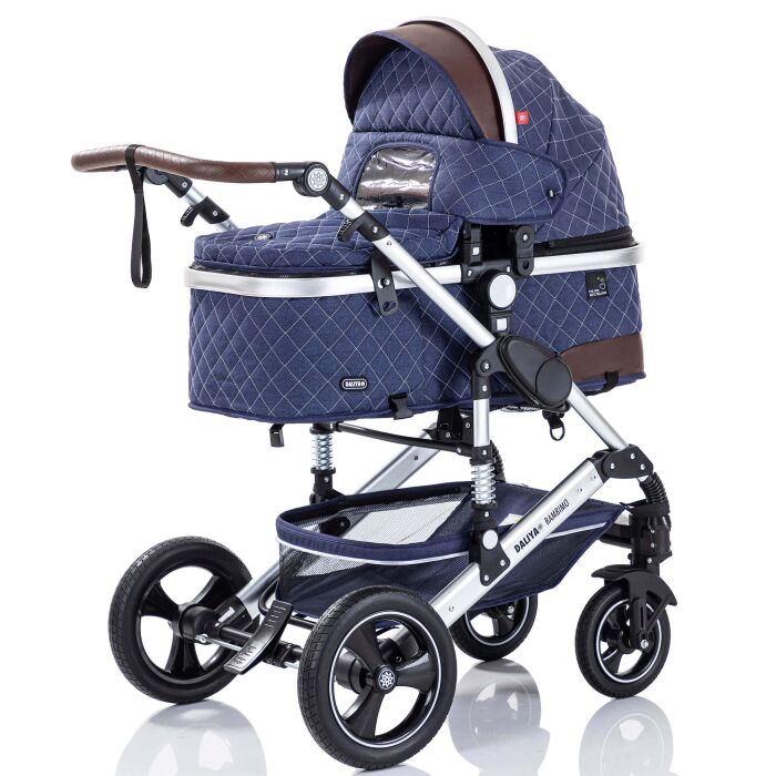 Daliya® BAMBIMO 2in1 Kinderwagen & Buggy (Blau - Silber)