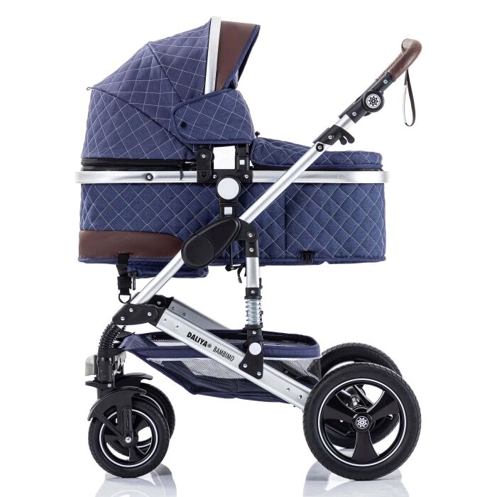 Daliya® BAMBIMO 2in1 Kinderwagen & Buggy (Blau - Silber)