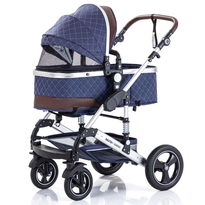 Daliya® BAMBIMO 2in1 Kinderwagen & Buggy (Blau - Silber)