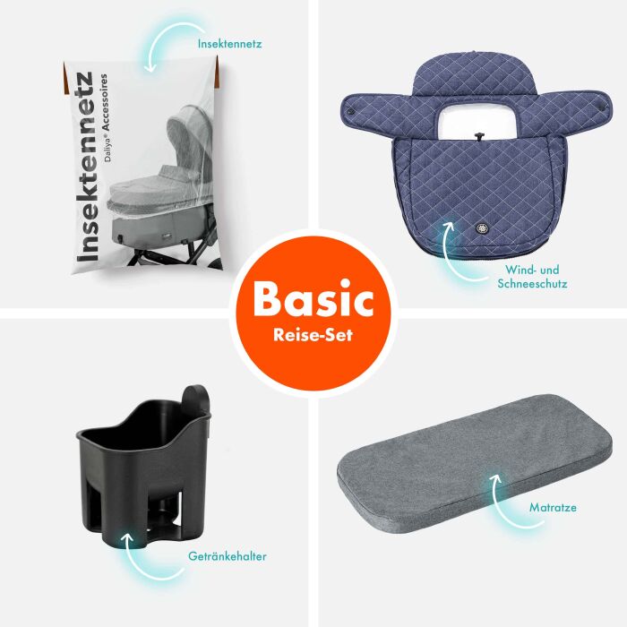 Daliya® BAMBIMO 2in1 Kinderwagen & Buggy (Blau - Silber)