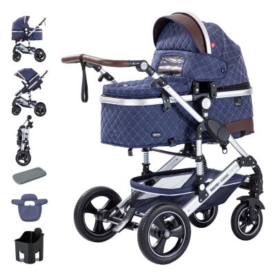Daliya® BAMBIMO 2in1 Kinderwagen & Buggy (Blau -...