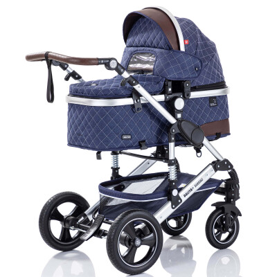 Daliya® BAMBIMO 2in1 Kinderwagen & Buggy (Blau - Silber)
