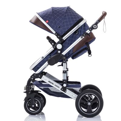 Daliya® BAMBIMO 2in1 Kinderwagen & Buggy (Blau - Silber)
