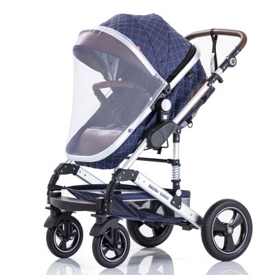 Daliya® BAMBIMO 2in1 Kinderwagen & Buggy (Blau - Silber)