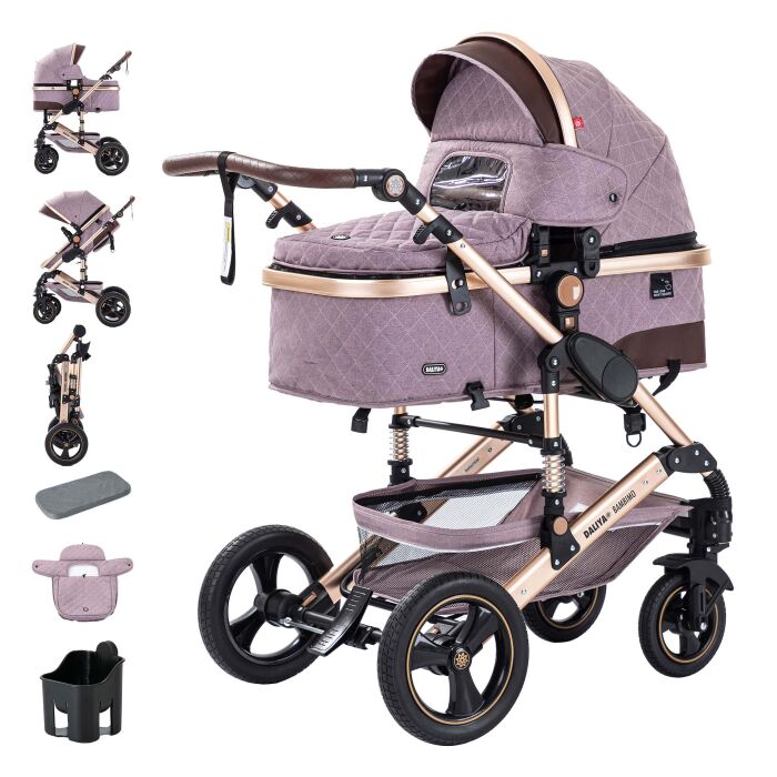 Daliya® BAMBIMO 2in1 Kinderwagen & Buggy (Rose -...