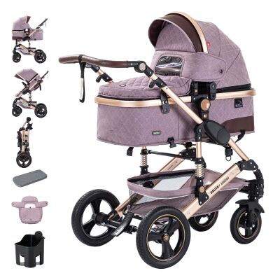 Daliya® BAMBIMO 2in1 Kinderwagen & Buggy (Rose - Gold)