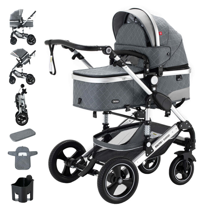 Daliya® BAMBIMO 2in1 Kinderwagen & Buggy (Grau -...