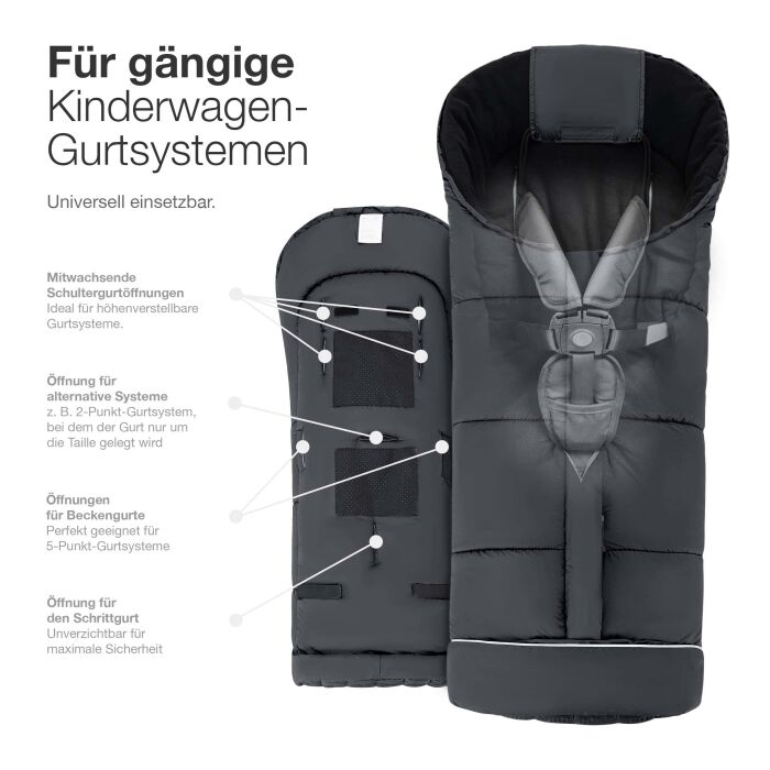 Daliya® ArcticLine Winterfußsack & Schlafsack (Schwarz)