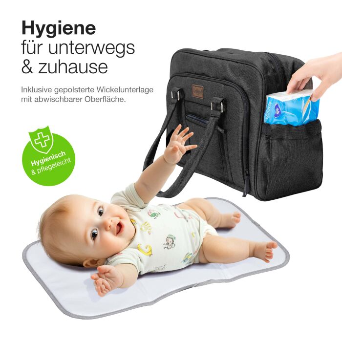 Daliya® ALPINO PURE Wickeltasche (Schwarz)