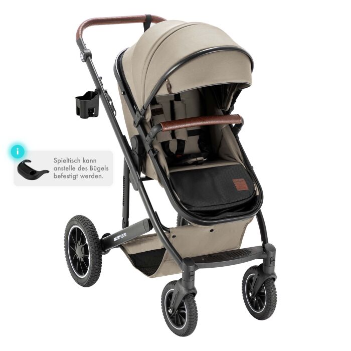 Daliya® FLEXI-PRO M 3in1 Kinderwagen & Buggy mit i-Size Babyschale (Beige Leinen)