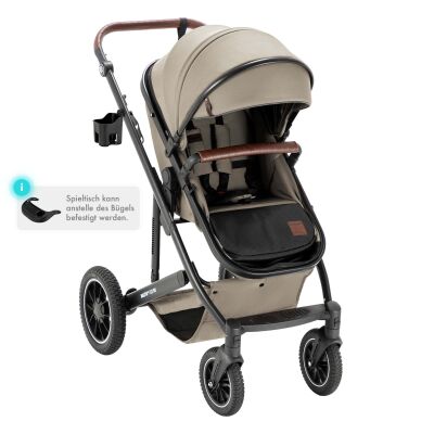 Daliya® FLEXI-PRO M 3in1 Kinderwagen & Buggy mit i-Size Babyschale (Beige Leinen)