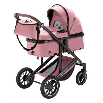 Daliya® FLEXI-PRO M 3in1 Kinderwagen & Buggy mit i-Size Babyschale (Rosa Leinen)