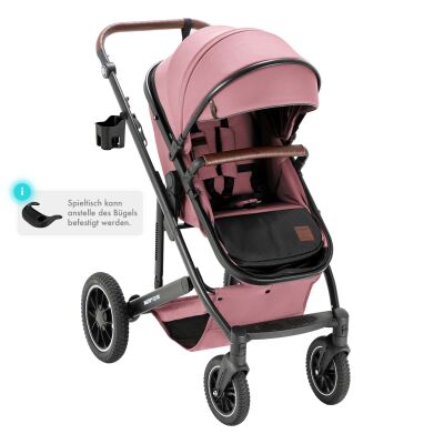 Daliya® FLEXI-PRO M 3in1 Kinderwagen & Buggy mit i-Size Babyschale (Rosa Leinen)