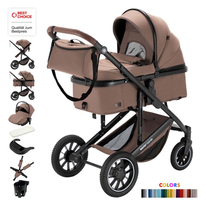 Daliya® FLEXI-PRO M 3in1 Kinderwagen & Buggy mit i-Size Babyschale (Farbauswahl)