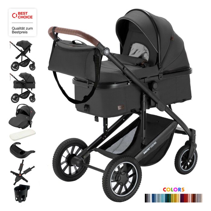 Daliya® FLEXI-PRO M 3in1 Kinderwagen & Buggy mit i-Size Babyschale (Farbauswahl)
