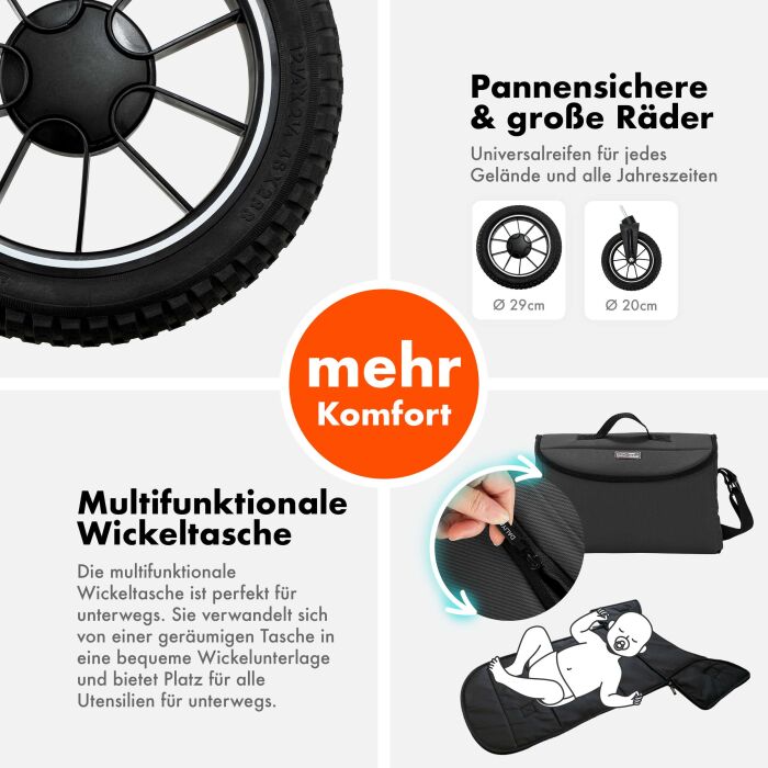 Daliya® FLEXI-PRO M 3in1 Kinderwagen & Buggy mit i-Size Babyschale (Farbauswahl)