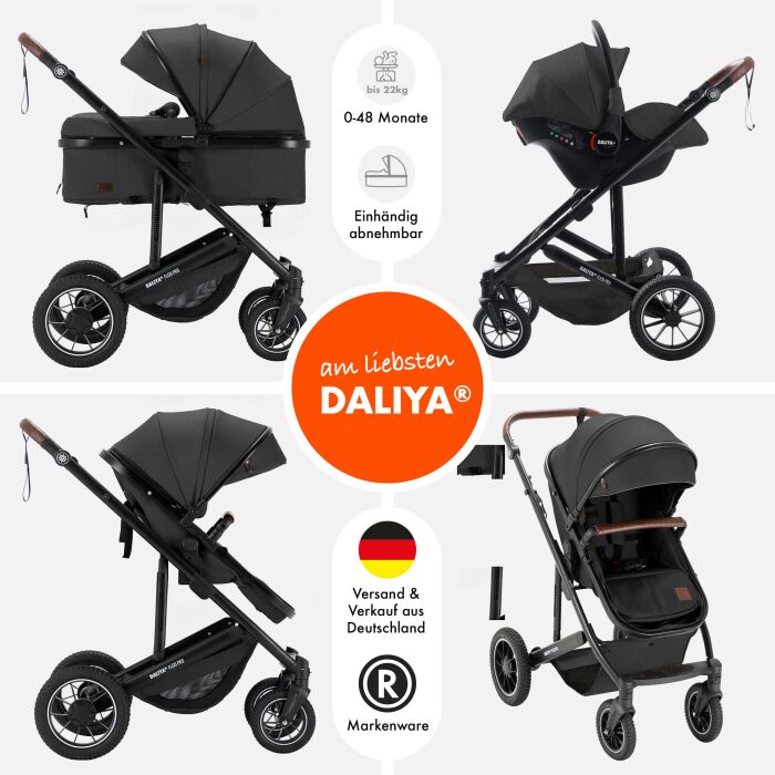 Daliya® FLEXI-PRO M 3in1 Kinderwagen & Buggy mit i-Size Babyschale (Farbauswahl)
