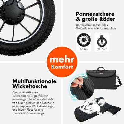 Daliya® FLEXI-PRO M 3in1 Kinderwagen & Buggy mit i-Size Babyschale (Farbauswahl)