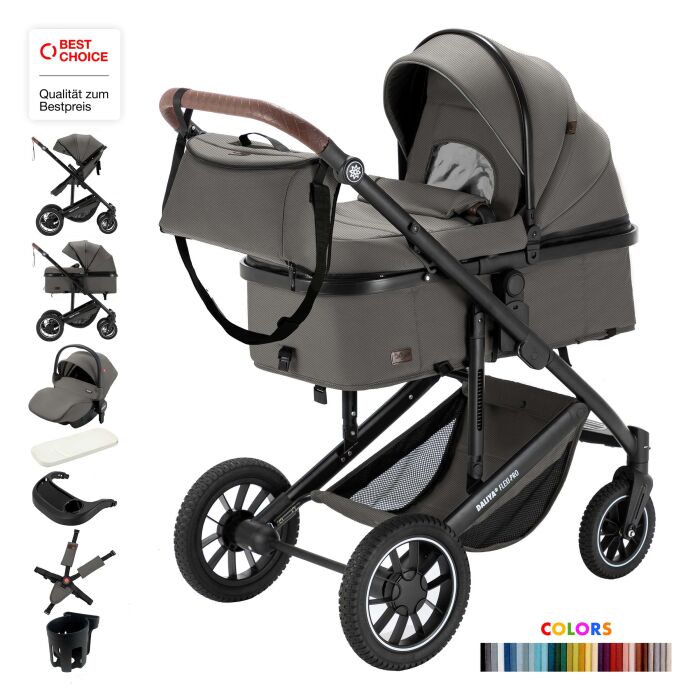Daliya® FLEXI-PRO M 3in1 Kinderwagen & Buggy mit i-Size Babyschale (Farbauswahl)