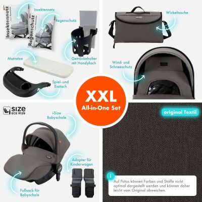 Daliya® FLEXI-PRO M 3in1 Kinderwagen & Buggy mit i-Size Babyschale (Farbauswahl)