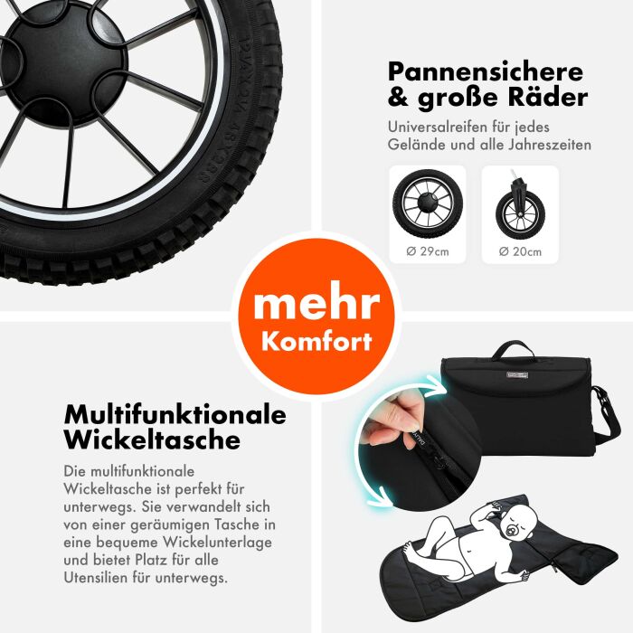 Daliya® FLEXI-PRO M 3in1 Kinderwagen & Buggy mit i-Size Babyschale (Farbauswahl)
