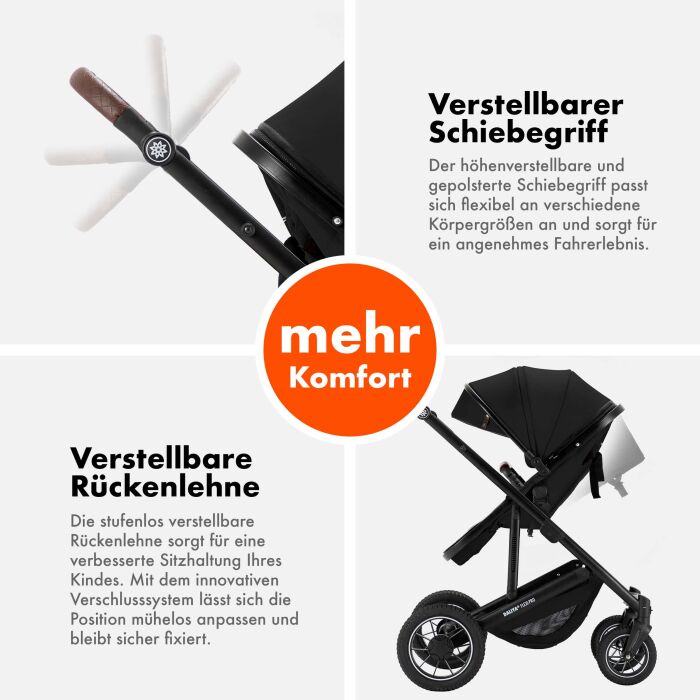 Daliya® FLEXI-PRO M 3in1 Kinderwagen & Buggy mit i-Size Babyschale (Farbauswahl)
