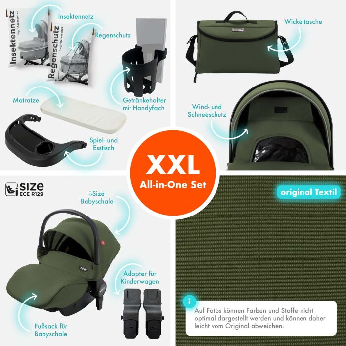 Daliya® FLEXI-PRO M 3in1 Kinderwagen & Buggy mit i-Size Babyschale (Farbauswahl)