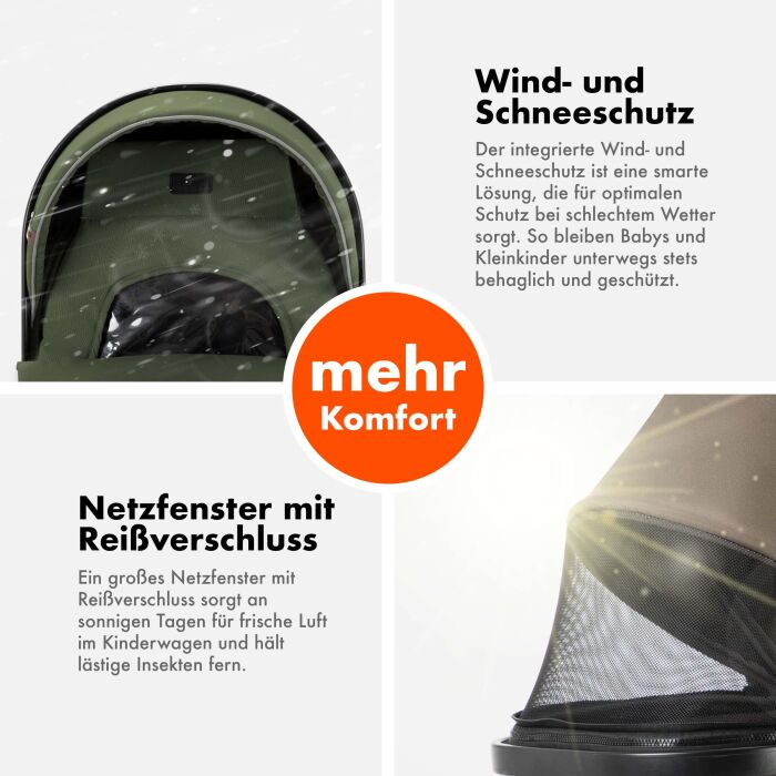 Daliya® FLEXI-PRO M 3in1 Kinderwagen & Buggy mit i-Size Babyschale (Farbauswahl)