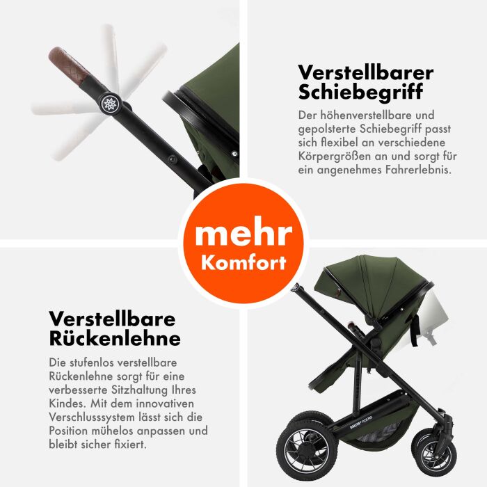 Daliya® FLEXI-PRO M 3in1 Kinderwagen & Buggy mit i-Size Babyschale (Farbauswahl)