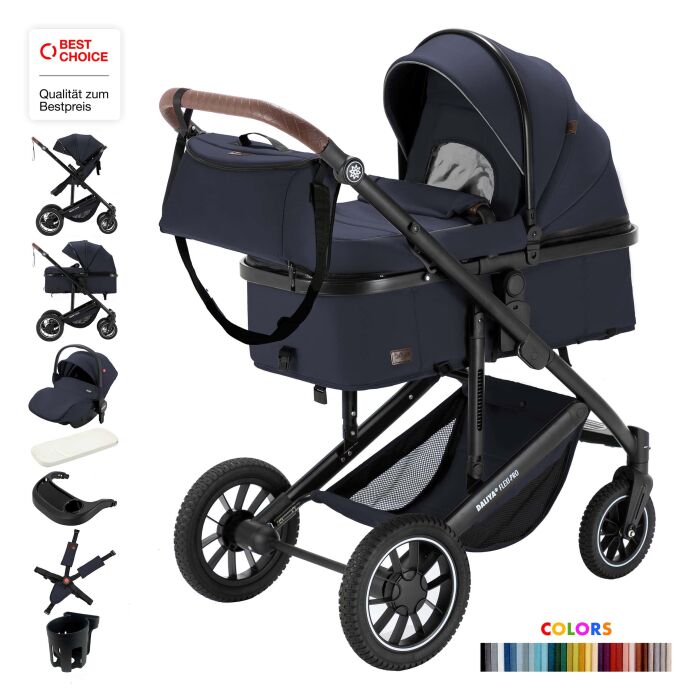 Daliya® FLEXI-PRO M 3in1 Kinderwagen & Buggy mit i-Size Babyschale (Farbauswahl)