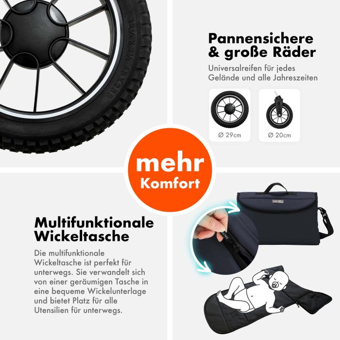 Daliya® FLEXI-PRO M 3in1 Kinderwagen & Buggy mit i-Size Babyschale (Farbauswahl)