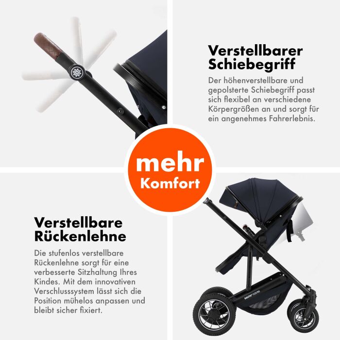 Daliya® FLEXI-PRO M 3in1 Kinderwagen & Buggy mit i-Size Babyschale (Farbauswahl)