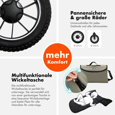 Daliya® FLEXI-PRO M 3in1 Kinderwagen & Buggy mit i-Size Babyschale (Farbauswahl)