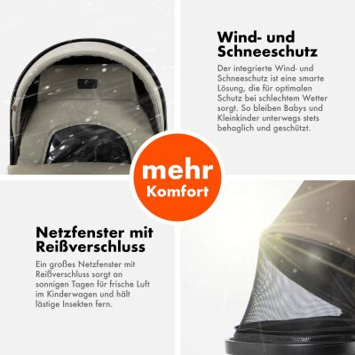 Daliya® FLEXI-PRO M 3in1 Kinderwagen & Buggy mit i-Size Babyschale (Farbauswahl)