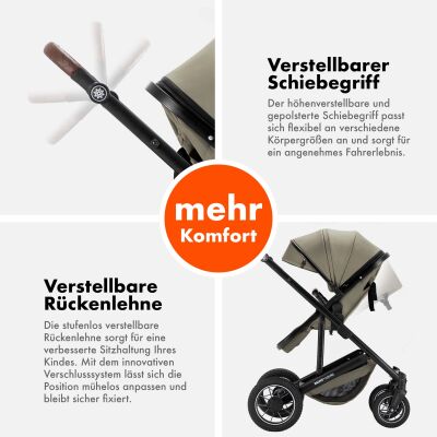Daliya® FLEXI-PRO M 3in1 Kinderwagen & Buggy mit i-Size Babyschale (Farbauswahl)
