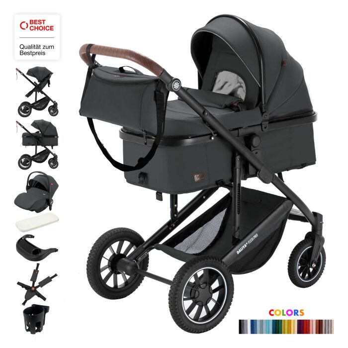 Daliya® FLEXI-PRO M 3in1 Kinderwagen & Buggy mit i-Size Babyschale (Farbauswahl)