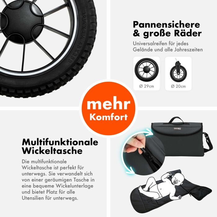 Daliya® FLEXI-PRO M 3in1 Kinderwagen & Buggy mit i-Size Babyschale (Farbauswahl)