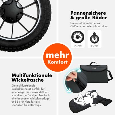 Daliya® FLEXI-PRO M 3in1 Kinderwagen & Buggy mit i-Size Babyschale (Farbauswahl)