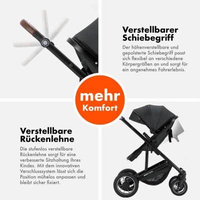 Daliya® FLEXI-PRO M 3in1 Kinderwagen & Buggy mit i-Size Babyschale (Farbauswahl)