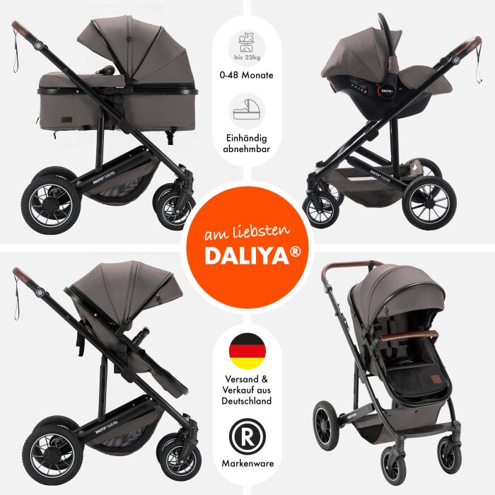 Daliya® FLEXI-PRO M 3in1 Kinderwagen & Buggy mit i-Size Babyschale (Farbauswahl)