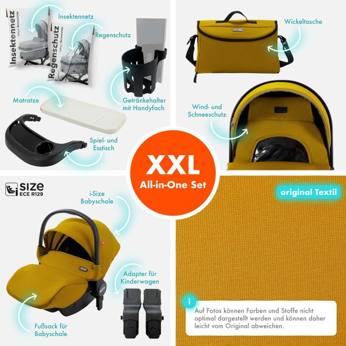 Daliya® FLEXI-PRO M 3in1 Kinderwagen & Buggy mit i-Size Babyschale (Farbauswahl)