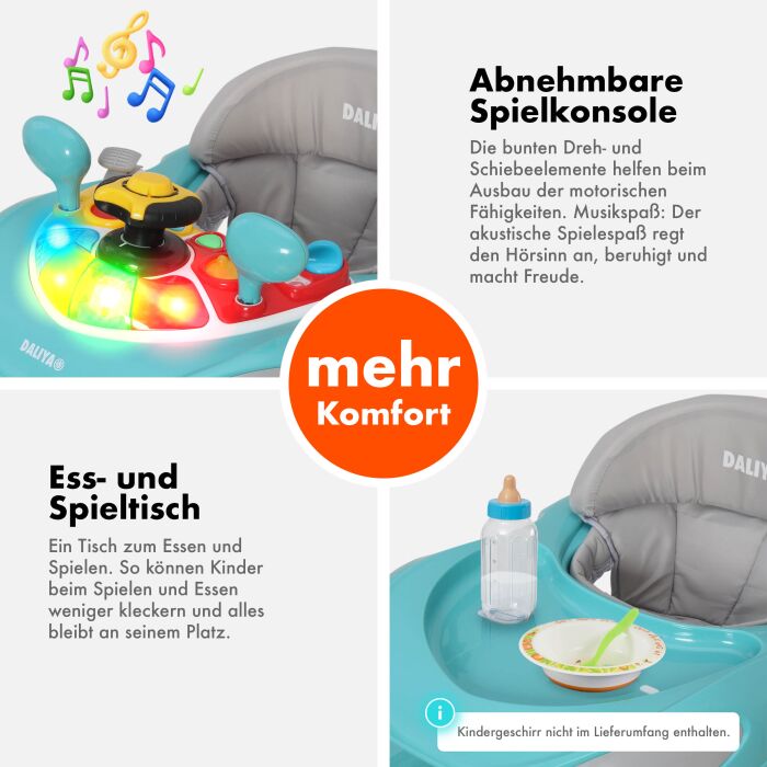 Daliya® BELLINO 4in1 Spiel- und Lauflernwagen (Petrolgrün)