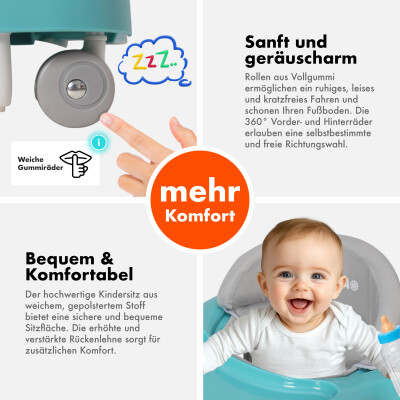 Daliya® BELLINO 4in1 Spiel- und Lauflernwagen (Petrolgrün)